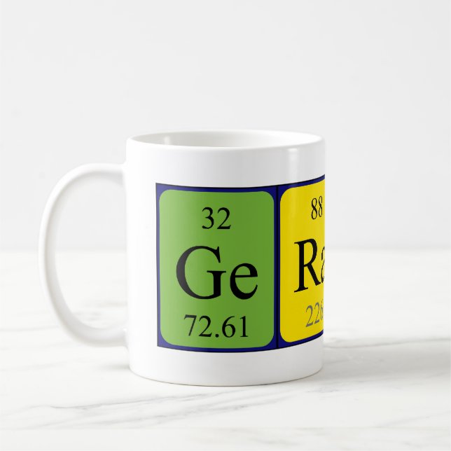 Taza De Café Mugre de nombre de tabla periódica de Geraint (Izquierda)