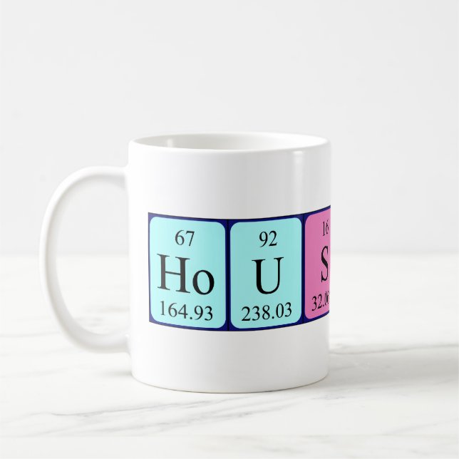 Taza De Café Mugre de nombre de tabla periódica de Houston (Izquierda)