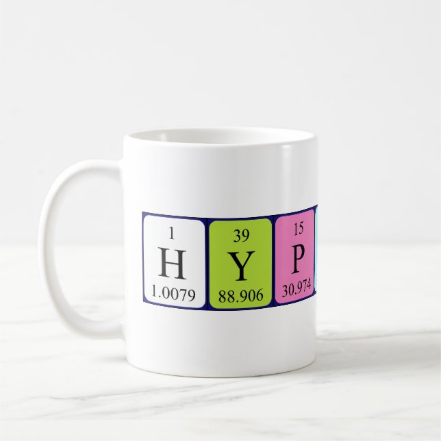Taza De Café Mugre de nombre de tabla periódica de Hyperstar (Izquierda)