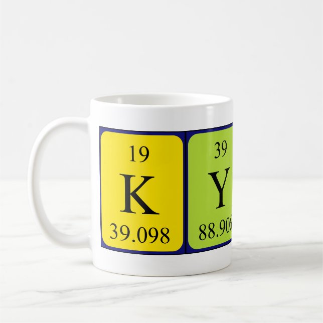 Taza De Café Mugre de nombre de tabla periódica de Kyndal (Izquierda)