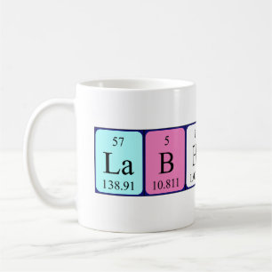 Taza De Café Mugre de nombre de tabla periódica de Lab Honey