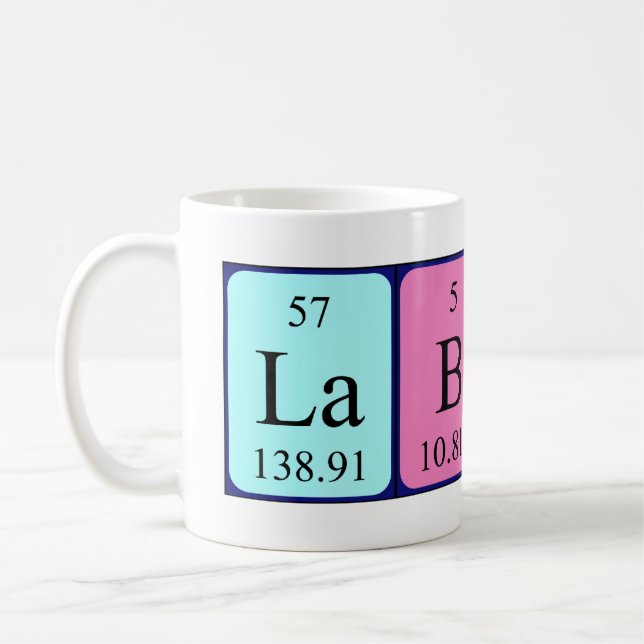Taza De Café Mugre de nombre de tabla periódica de Lab Rat (Izquierda)