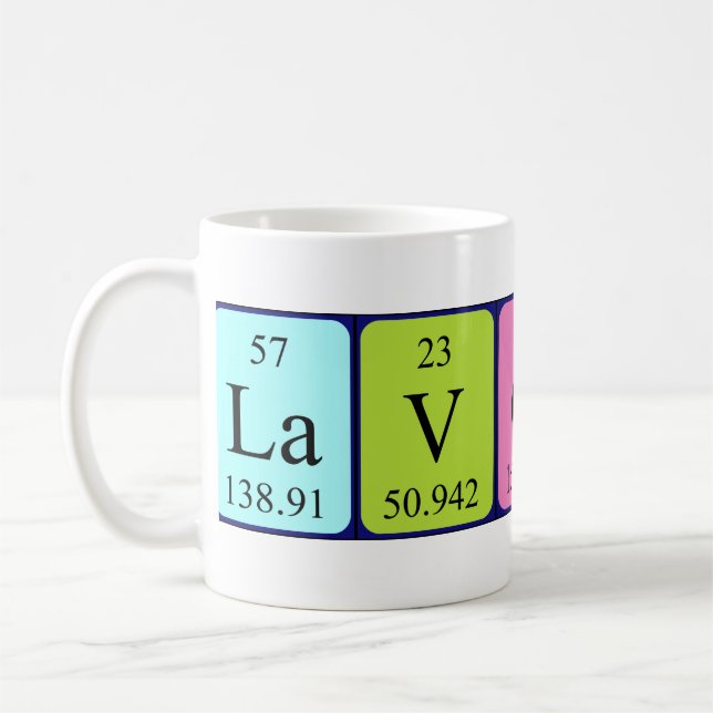 Taza De Café Mugre de nombre de tabla periódica de Lavonne (Izquierda)