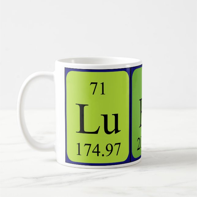 Taza De Café Mugre de nombre de tabla periódica de Lubin (Izquierda)