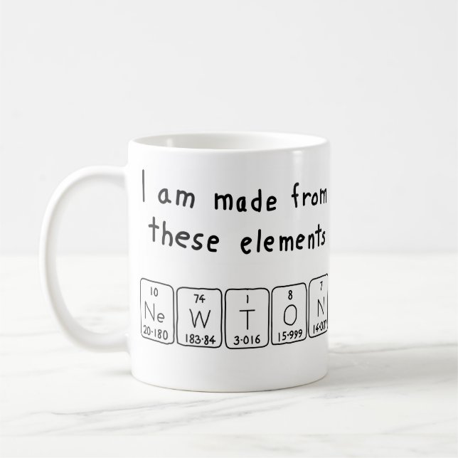 Taza De Café Mugre de nombre de tabla periódica de Newton (Izquierda)