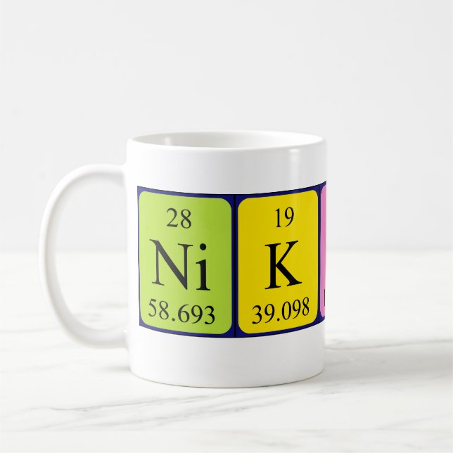 Taza De Café Mugre de nombre de tabla periódica de Nikolina (Izquierda)
