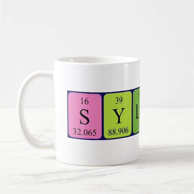 Taza De Café Mugre de nombre de tabla periódica de Sylvester (Izquierda)