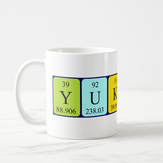 Taza De Café Mugre de nombre de tabla periódica de Yukiko (Izquierda)