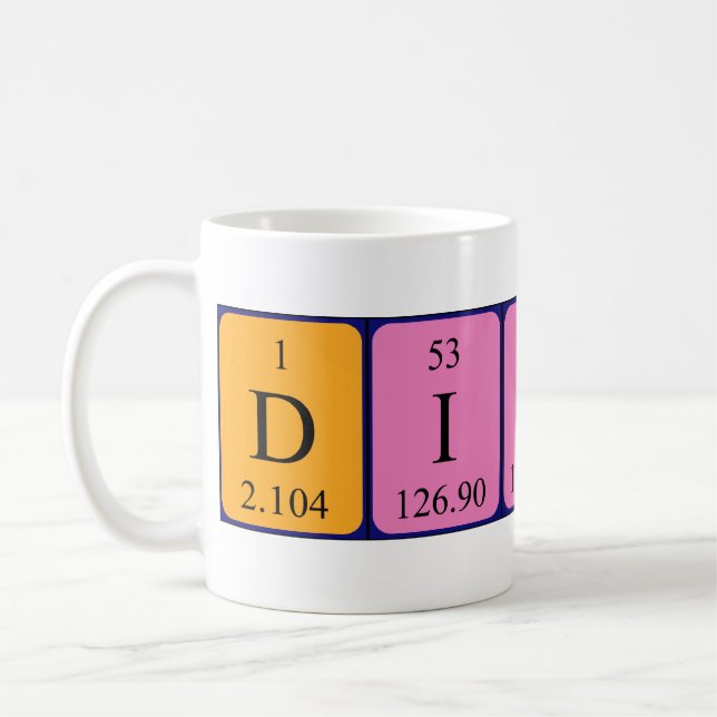 Taza De Café Mugre de nombre de tabla periódica Dicky (Izquierda)
