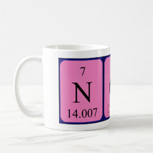 Taza De Café Mugre de nombre de tabla periódica Nola