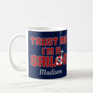 Taza De Café mugre de nombre personalizado de SAILOR