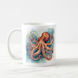 Taza De Café Mugre de octopus de color agua
