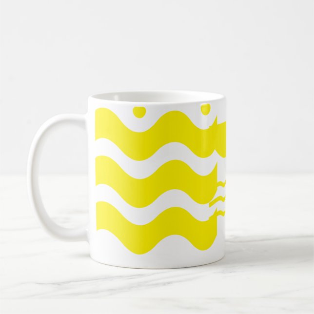 Taza De Café mugre de ondas amarillas (Izquierda)