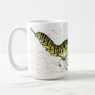 Taza De Café Mugre de oruga de color de agua