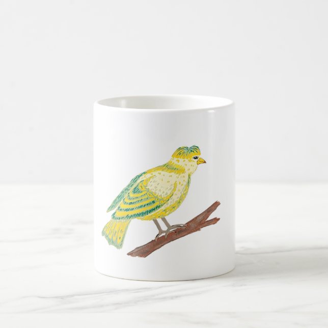 Taza De Café Mugre de pájaro amarillo feliz (Centro)