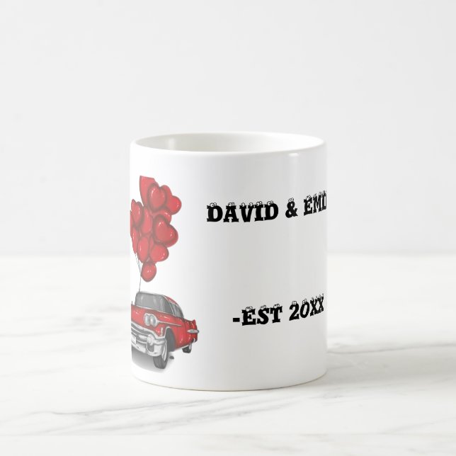 Taza De Café Mugre de parejas bodas personalizadas (Centro)