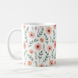 Taza De Café Mugre de patrón de flor