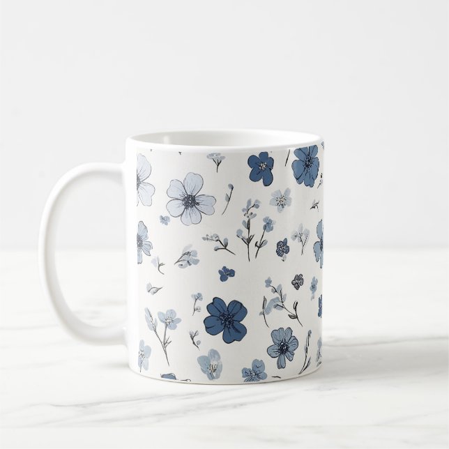 Taza De Café Mugre de patrón de flor (Izquierda)