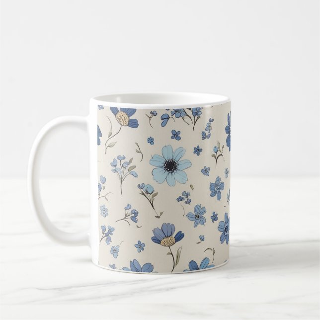 Taza De Café Mugre de patrón de flor (Izquierda)