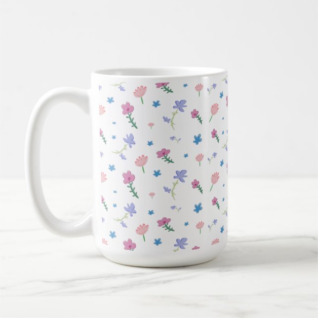 Taza De Café Mugre de patrón de flor pequeño (Izquierda)