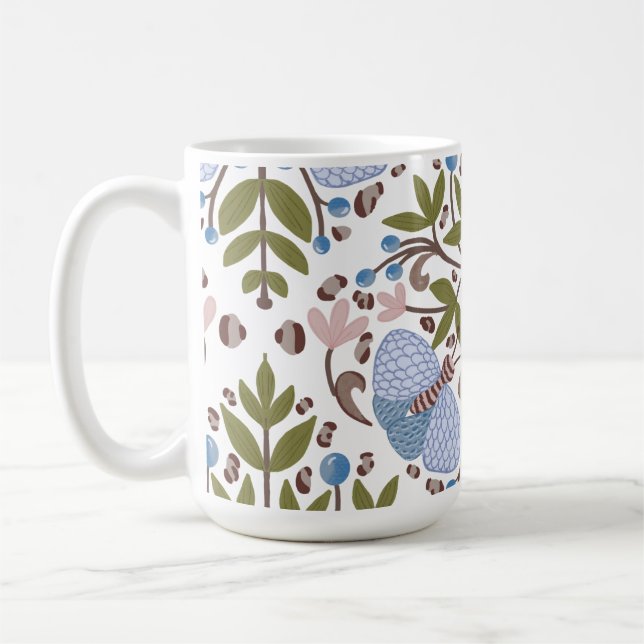 Taza De Café Mugre de patrón floral de moho (Izquierda)