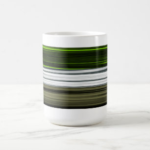 Taza De Café Mugre de patrón retro verde, negro y gris
