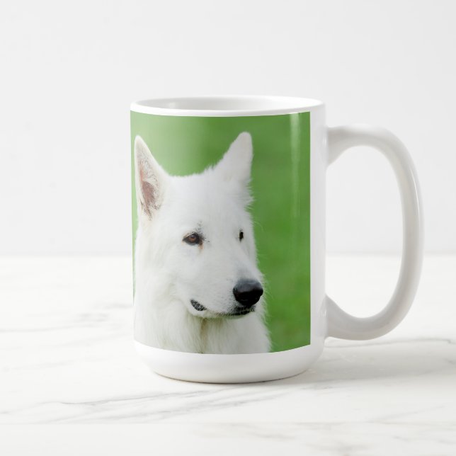 Taza De Café Mugre de perro del Pastor Blanco (Derecha)