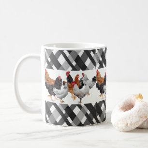Taza De Café Mugre de pollo blanco negro