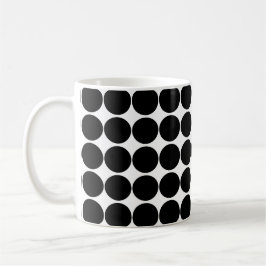 Taza De Café Mugre de puntos de polka blanco y negro