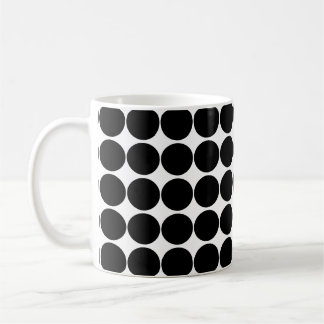 Taza De Café Mugre de puntos de polka blanco y negro