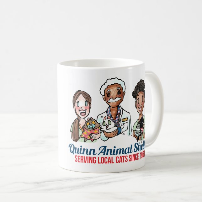 Taza De Café Mugre de refugio animal de Quinn (Anverso derecho)