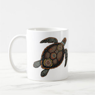 Taza De Café Mugre de tortuga marina de Mandala- Regalo de la C