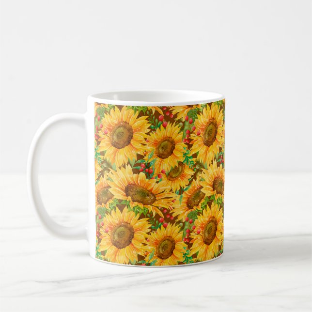 Taza De Café Mugre de verano de girasoles (Izquierda)