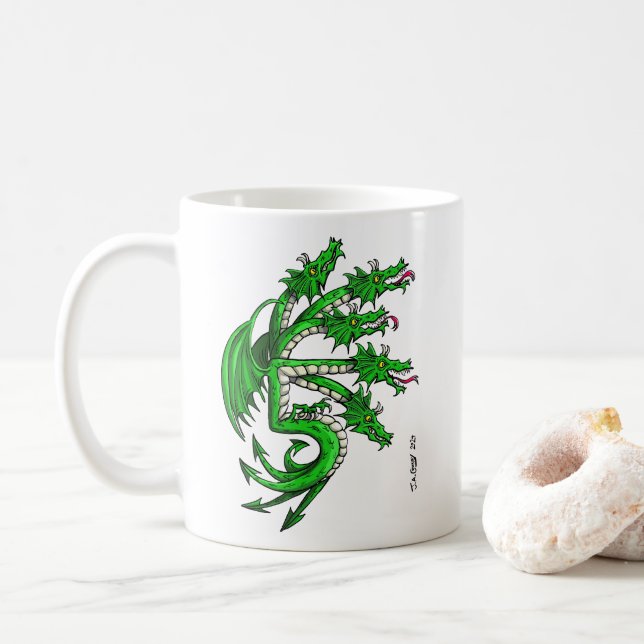 Taza De Café Mugre del Dragón Verde (Con donut)