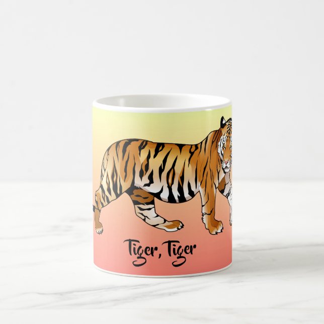 Taza De Café Mugre del patrón animal del tigre (Centro)