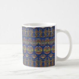Taza De Café Mugre del patrón del dragón azul japonés