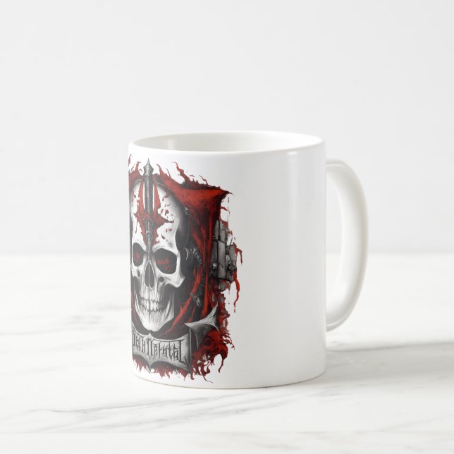 Taza De Café Mugre del tema Metalizado de la muerte (Anverso derecho)