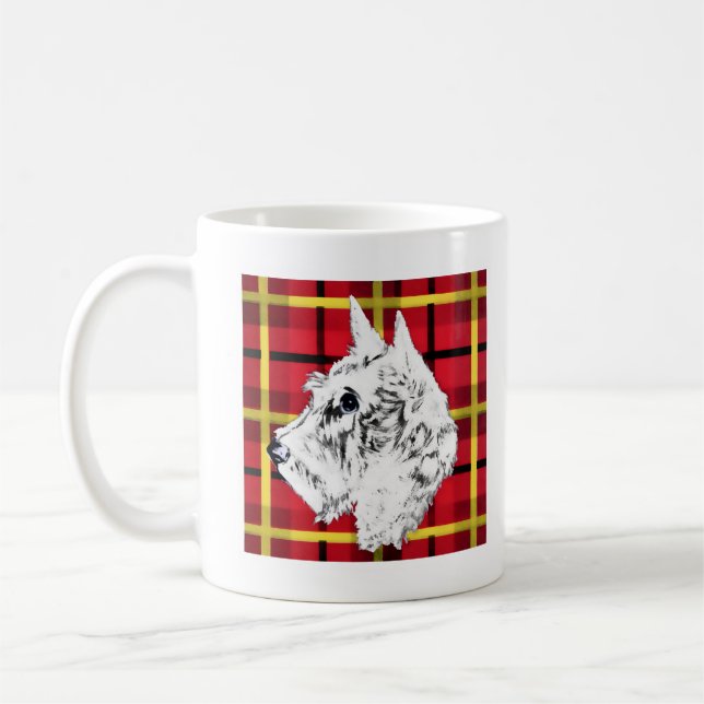 Taza De Café Mugre del territorio escocés blanco (Izquierda)