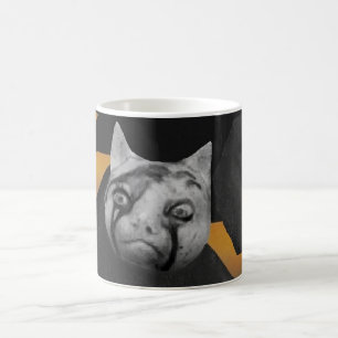 Taza De Café Mugre en la cara del gato