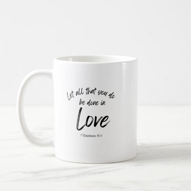 Taza De Café Mugre en versículo de la Biblia - Amor (Izquierda)