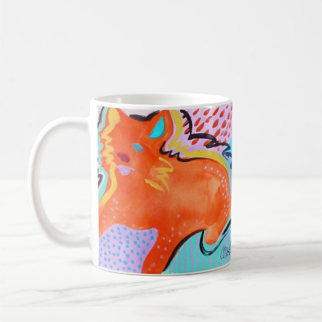 Taza De Café Mugre felina de Naranja grande (Izquierda)