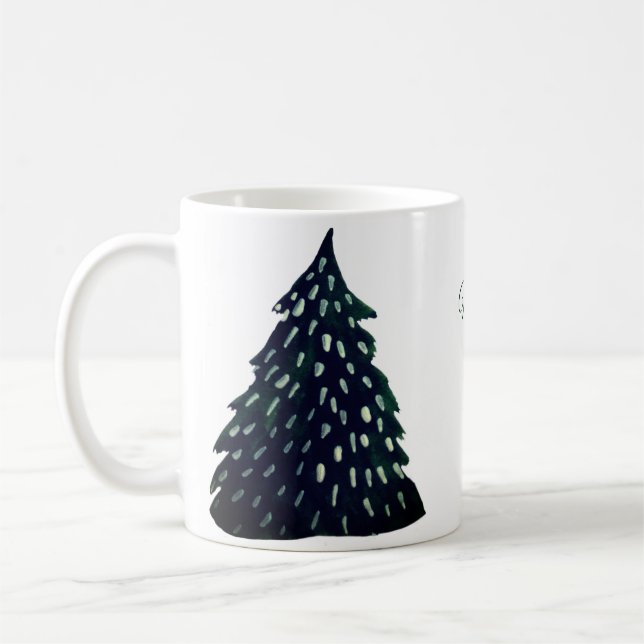 Taza De Café Mugre feriado al árbol verde (Izquierda)