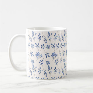 Taza De Café Mugre floral azul