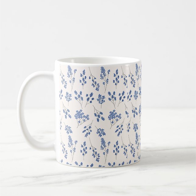 Taza De Café Mugre floral azul (Izquierda)