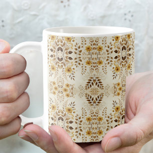 Taza De Café Mugre floral de granja