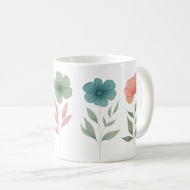 Taza De Café Mugre floral de primavera (Anverso derecho)