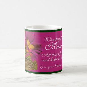 Taza De Café Mugre floral de Primula "Mamá maravillosa todo lo