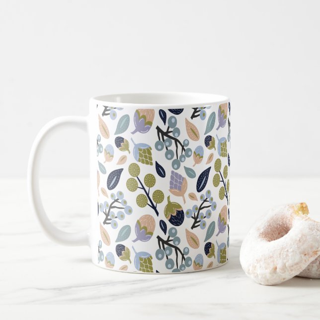 Taza De Café Mugre floral inspirada en la naturaleza (Con donut)