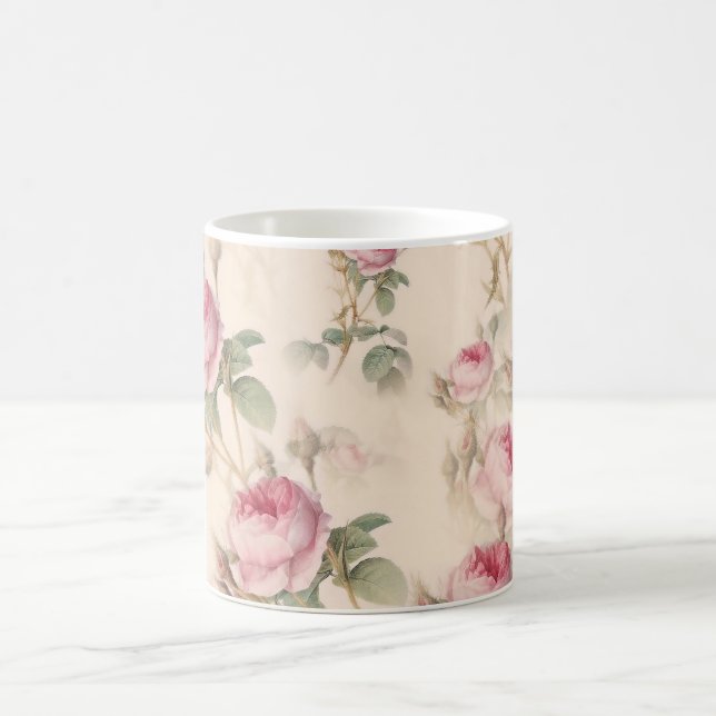 Taza De Café Mugre floral rosa (Centro)