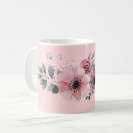 Taza De Café Mugre floral rosa